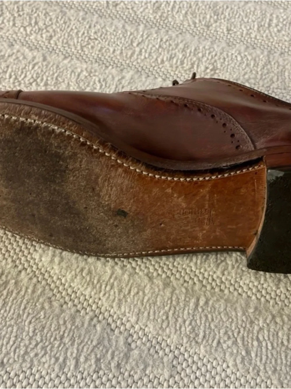 Allen Edmonds Brown Leather Cap-Toe Brogue Oxfords